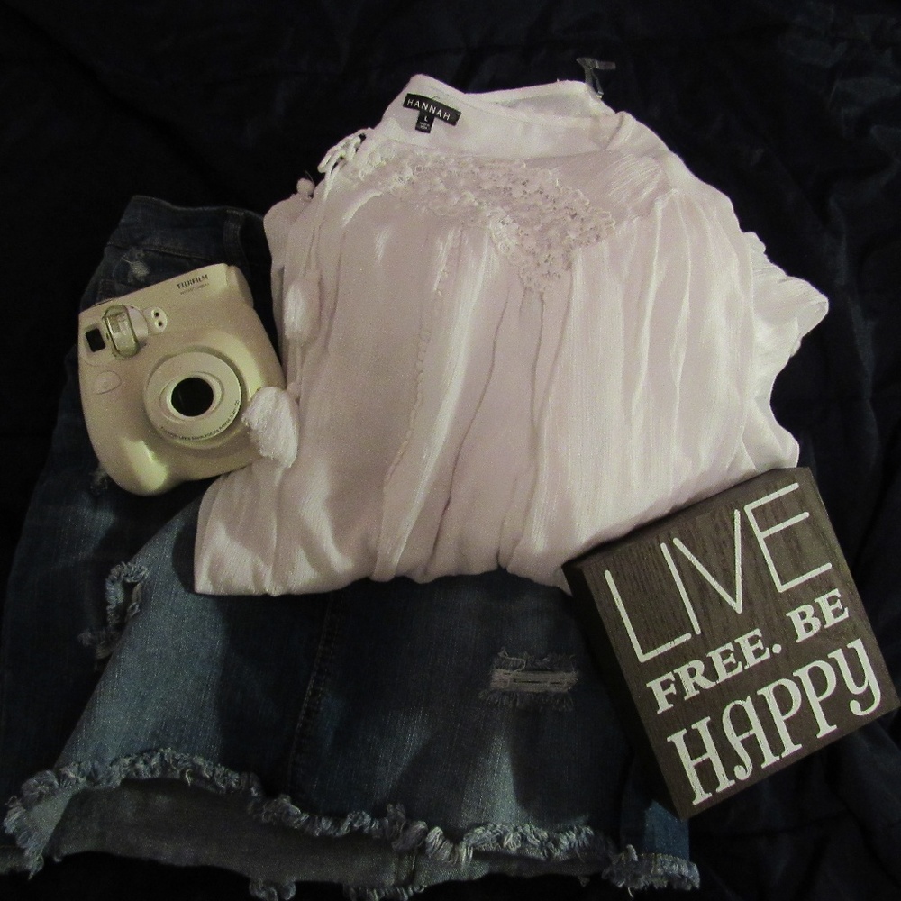 White Flowy Long Sleeve Boho Top